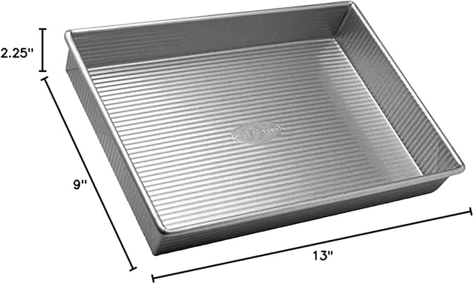 USA Pan Bakeware Rectangular Cake Pan, 9 x 13 inch, Nonstick & Quick Release Coating, Aluminized Steel