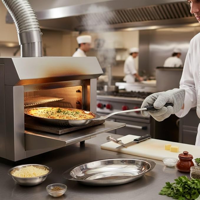 TrueCraftware-20 oz Stainless Steel Oval Au Gratin Dish 0.7mm Thickness Set of 6- Casserole Dish Banana Split Bowls Single Serving Casserole Dishes Small Individual Gratin Dish