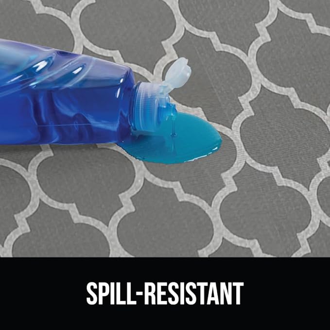 GORILLA GRIP DripGuard Drawer and Shelf Liner for Cabinet, 20x240 Inch, Slip Resistant Non Adhesive Protection for Kitchen, BPA Free Smooth Surface Plastic Liners for Cabinets, Drawers, White Gray