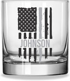 Blue Ridge Mountain Gifts - Thin Grey Line Whiskey Glass - Personalized Corrections Officer Glass, Thin Silver Line Gift, Security Personnel Gift, Prison Guard, Border Patrol Support