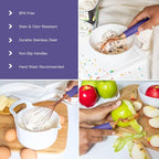 COOK WITH COLOR Kitchen Gadget Set Copper Plated Stainless Steel Utensils with Soft Touch Handles, Copper Lavender, 7 Pieces