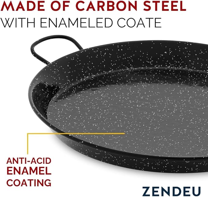 Enameled Paella Pan (Carbon Steel, 20 in - 50 cm (13 Servings))