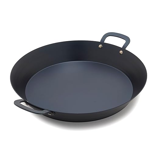GreenPan x Bobby Flay 15” Carbon Steel Paella Pan, Pre-Seasoned, Nontoxic, PFAS-Free, Induction Compatible, Flat Bottom, Rice & Seafood Dishes, High Heat & Oven Safe Durable, Cast Iron Alternative