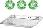 PARTY BARGAINS Aluminum Broiler Pans - 4 Pack, Heavy-Duty Disposable Grill Pans for Cooking, Roasting, BBQ, Picnic - (Max 240°C)