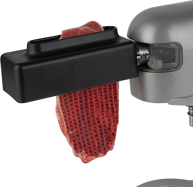 Meat Tenderizer Attachment Compatible with All KitchenAid and Cuisinart Stand Mixers, Meat Tenderizer with Stainless Steel Gears, Tenderize Meat More Smoothly and Cooking Effortless, Black
