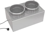 KoolMore Commercial Bain Marie Countertop Food Warmer, Soup Station, and Buffet Table Server with Two Serving Pots and Tap, Stainless-Steel Steamer with Auto Shut Off (CFW-4T), Silver