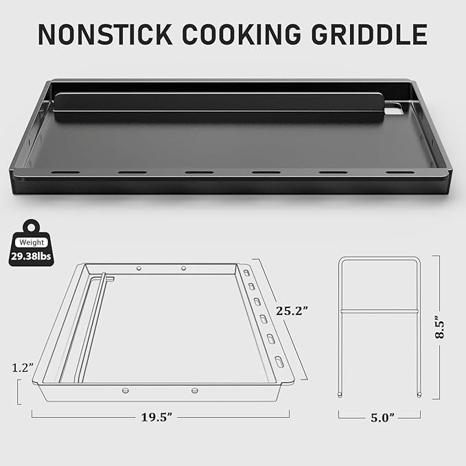 Utheer Ceramic Full Size Griddle Insert for Weber Genesis 300 Series E-310 E-320 E-330 S-310 (2007–2016), Replacement for Weber 7524/7528 – Nonstick,Easy Clean,Rust-Resistant,Even Heat for Outdoor BBQ