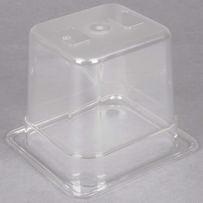 YBSVO 1/6 Size Polycarbonate Food Pans,4"Deep,Clear - Pack of 6