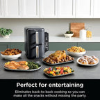 Ninja DoubleStack XL Smart 2-Basket Air Fryer, Smart Cook System, DoubleStack Technology Cook 4 Foods at Once, Space Saving Design, 10 QT, 6-in-1, Smart Finish & Match Cook, Air Fry, Broil, Bake SL451