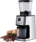 Stainless Steel Burr Coffee Grinder with 51 Grind Settings，Grind Timer,Electric Coffee Grinder for Espresso/Drip/Pour Over/Cold Brew/French Press Coffee Maker，120V/165W