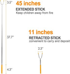 bbqstyle Marshmallow Roasting Sticks, Set of 8 Pack Premium 45'' Extendable Rotating Telescoping Forks for Hot Dog & Smores, Special Safe and Healthy Cookware for Campfire, Camping & Bonfire