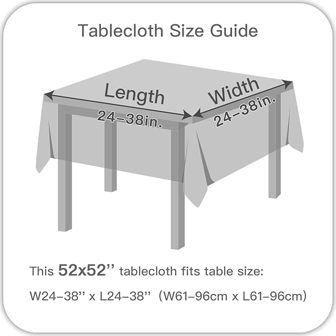 maxmill Jacquard Tablecloth Swirl Design Water Resistance Antiwrinkle Heavy Weight Soft Table Cloth for Buffet Banquet Parties Event Holiday Dinner Square 52 x 52 Inch Black