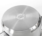 Rorence Stainless Steel Stock Pot with Lid: 6 Quart Stockpot Pasta Pot with Two Side Spouts, capsule Bottom, Strainer Glass Lid