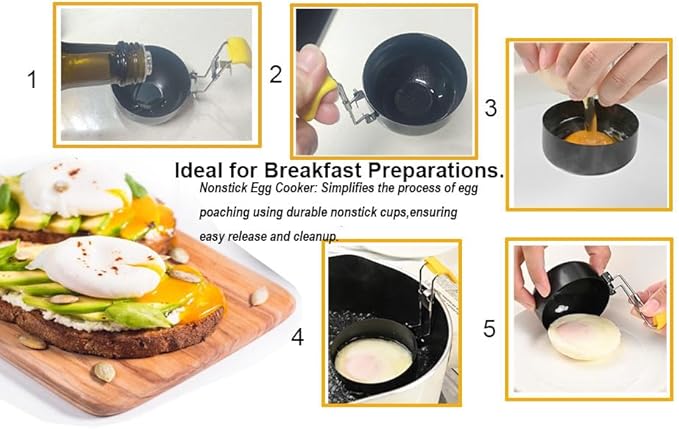Egg Poacher-halteoly,poached egg maker poached egg cooker eggs poachers,Egg Poachers Nonstick best rated,2 Pack with Brush