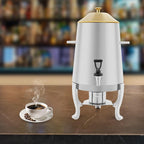 Coffee Urn with Fuel Holder 3.5 Gal/13L, Stainless Steel Beverage Dispenser Hot Drink Dispenser with Stand, Tea Water Coffee Chafer Urn for Parties Buffet Catering Commercial Home (Gold Lid)