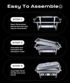 Chafing Dishes for Buffet 4 Pack, [Ultrasonic Mirror Polishing] Chafing Dish Buffet Set 9QT, [Rolled Edge Finger Protection] Buffet Servers and Warmers for Any Party, Wedding, Birthday and Hotel