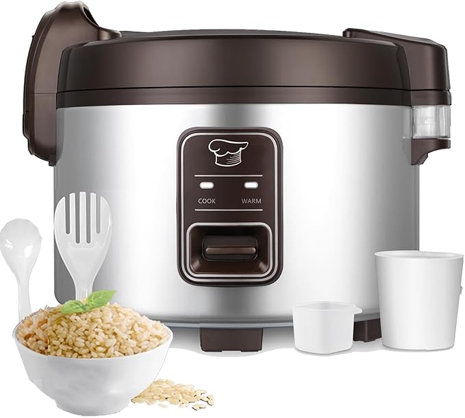 15.8QT Large Commercial rice cooker 84 cups cooked / 32 cups uncooked rice Commercial Electiric Rice Warmer for 60-70 people, with One-Touch Operation