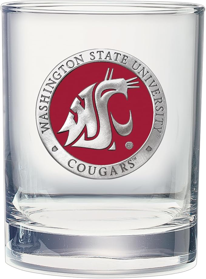 Heritage Pewter Washington State Double Old Fashion | Double Rocks Glass 14 OZ for Liquor | Expertly Crafted Pewter Glass