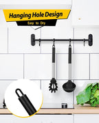 Silicone Pasta Fork and Ladle Spoon Set, Large Non Stick Kitchen Utensils for Cooking,Stirring,Serving Spaghetti, Soup, Sauce (BLACK)