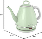 Electric Gooseneck Kettle, 1L 1500WFast Boil, 100% Stainless Steel BPA Free Pour-Over Coffee & Tea Kettle,Water Boiler with Auto Shut & Boil-Dry Protectio,Green