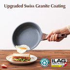 SENSARTE Nonstick Frying Pan Skillet with Lid, Omelet Pan with Cover, Healthy Egg Pan Chef's Pan, Kitchen Cooking Pan, PFOA Free (8inch + Glass Lid)