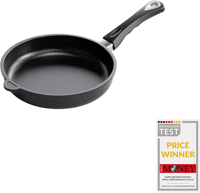 AMT Gastroguss The World´S [...] Frying pan Non-Induction, Diameter 24 cm, Height 5 cm, cast Aluminium (Aluminium), Lotan® Non-Stick Coating for Fat-Free-Frying, AMZN-524-US