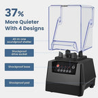 SYBO Commercial Professional Blender With Quiet Shield, Self-Cleaning, Dishwasher safe, Heavy-Duty 1400W High-Speed 28000RPM, 48oz/1.5pt, for Juice, Ice Shakes, Smoothies