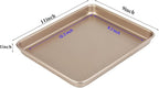 11 Inch Baking Sheets Pan Nonstick Set of 2, Walooza Cookie Sheet Replacement Toaster Oven Tray，Deep Size 1 inch Bakeware, Non Toxic & Heavy Duty & Easy Clean