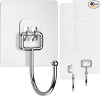 GLUIT Adhesive Large Wall Hooks for Hanging Heavy Duty 22 lbs Hook for Walls No Damage (40 Large Hooks)