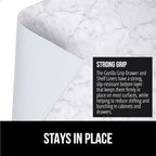 GORILLA GRIP Slip Resistant Drawer and Shelf Liner 2 Pack, Non Adhesive Water Resistant, Easy Clean and Trim, Smooth Surface Liners for Kitchen Cabinet, Shelves Drawers Pantry, 17.5 IN x 20 FT, Marble