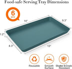 WOWBOX 6 pcs Serving Tray for Entertaining, Serving Platters for Snacks, Fruit, Cookies, Dessert, Reusable Plastic Trays for Serving Food and Pantry Organization in Kitchen & for Parties, (Green)