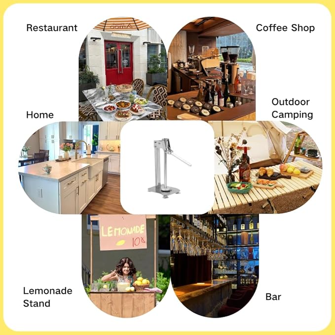 Lemonade stand Fruit Juicer Squeezer Stainless Steel Press Handled,Manual Juicer Press Lemon Lime Crusher Nut Grinder for Fruit or Nuts