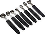 7Pcs Melon Baller Scoop Set, Stainless Steel Ball Spoon, Smooth Round Melon Balls Melon Scoop, Watermelon Cantaloupe Scooper for Watermelon, Ice Cream, Fruits, Sorbet(#1)