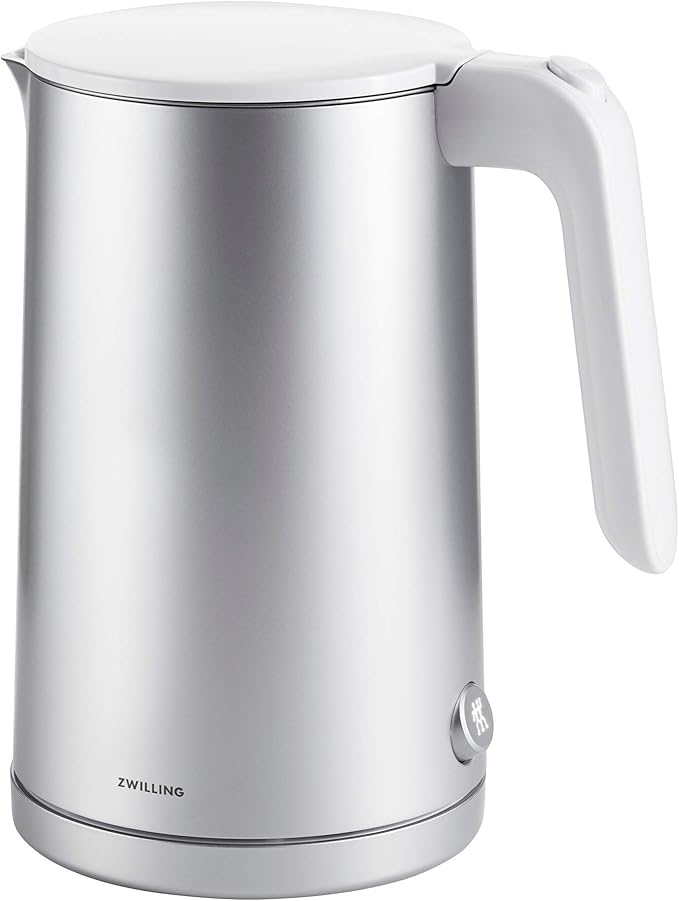 ZWILLING Enfinigy Cool Touch 1.5-Liter Electric Kettle, Cordless Tea Kettle & Hot Water, Silver