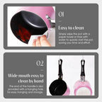 550ml/0.5 Quart Nonstick Sauce Pan, Baby Milk Heating Pot with Pour Spouts for Gas, Electric & Induction Stoves, Portable Small Cooking Pot for Melting Butter, Chocolate, Making Porridge (Pink)