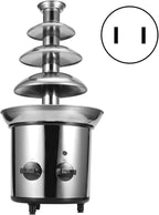 4 Layer Chocolate Fountain, 4 Layer Durable Rotating Practical Stainless Steel Electric Chocolate Fountain Machine, Elegant for Resturant Home Party(#1)