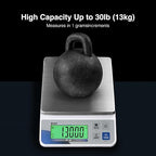 Polit Digital Kitchen Scale KT-66 30lb/13kg｜0.05oz/1g Precision Food Scale with LCD Display｜Battery or Plug-in｜Stainless Steel Top｜Grams, Ounces, Pounds｜5 Units for Baking, Farming & Shipping Scale