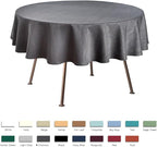 maxmill Round Jacquard Tablecloths Swirl Pattern Spillproof Wrinkle Free Heavy Weight Soft Table Cloth for Circular Table Cover of Buffet Banquet Parties Holiday Dinner Round 90 Inch Charcoal