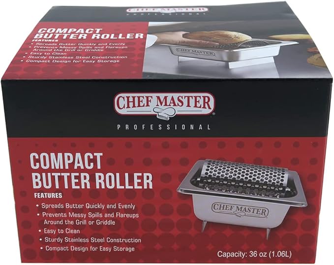 Butter Spreader Wheel, Griddle Butter Roller Saver That Can Hold 3 Sticks of Butters, Stainless Steel Butters Spreader for Breakfast, Tailgating, Picnics, Camping, Griddle Tools by Chef Master - 90244