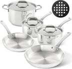 Duxtop Whole-Clad Tri-Ply Stainless Steel Induction Cookware Set, 9PC Kitchen Pots and Pans Set