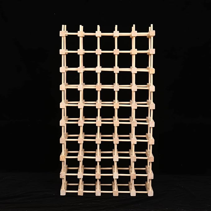 Wine Rack Small countertop Cabinet Stackable Storage Wooden freestanding Floor Wine Holder (50 Bottles)