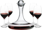 Ravenscroft Crystal | European-Made Decanter Gift Set |1 Handblown Decanter with Stopper (65 Fl Oz) and 4 Wine Glasses (21 Oz) | 100% Lead-Free Crystal