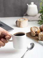 Sweese 3.5oz Porcelain Espresso Cups Set of 4, Mini Coffee Mugs Demitasse Cups - White