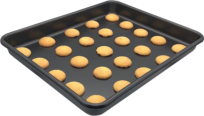 Small Cookie Sheets 11X9 Inch 2Pcs Mini Baking Pan Toaster Oven Tray Nonstick Thicken Brushed Carbon Steel Magnetic No Warp 1 to 2 Person Bakeware By HYTK