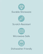 Stoneware dinnerware set 8 persons 24 pcs - Mediterranean dinnerware set, dishwasher, microwave and scratch resistant - bowl and plate set - dinnerware Pure Living Light Beige…