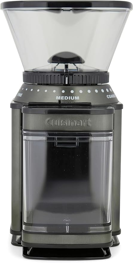 Cuisinart Coffee Grinder, Electric One-Touch Automatic Burr Coffee Grinder with 18-Position Grind Selector, Cup Size Selector for 4 – 18 Cups, Black Stainless Steel
