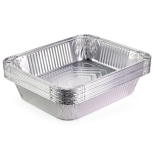 IDL Packaging Half-Size Aluminum Steam Table Pans - Deep, 13" x 11" x 3" (Pack of 10) - Disposable Foil Pan for Grilling, Roasting, BBQ, Cooking, Baking, Freezing