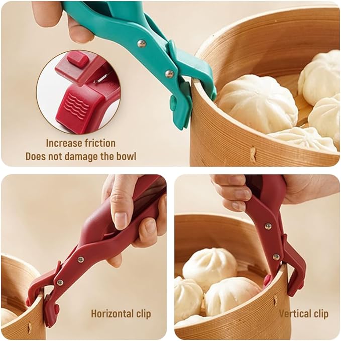 Silicone Non-Slip Heat Insulation Anti-Scald Clip,Multi-Function Anti-Scald Bowl Clip Hot Bowl Dish Plate Gripper Clips,Multi-Purpose Anti-Scald Bowl Holder Clip Tongs Clamp Holder for Kitchen (B Set)