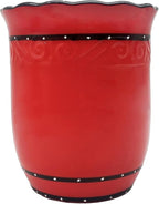 Tuscany Hand Painted Red Ruffle Utensil Holder, By ACK 85239