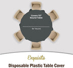 Party Solids 12-Pack Premium Plastic 84-Inch Round Tablecloth - Silver